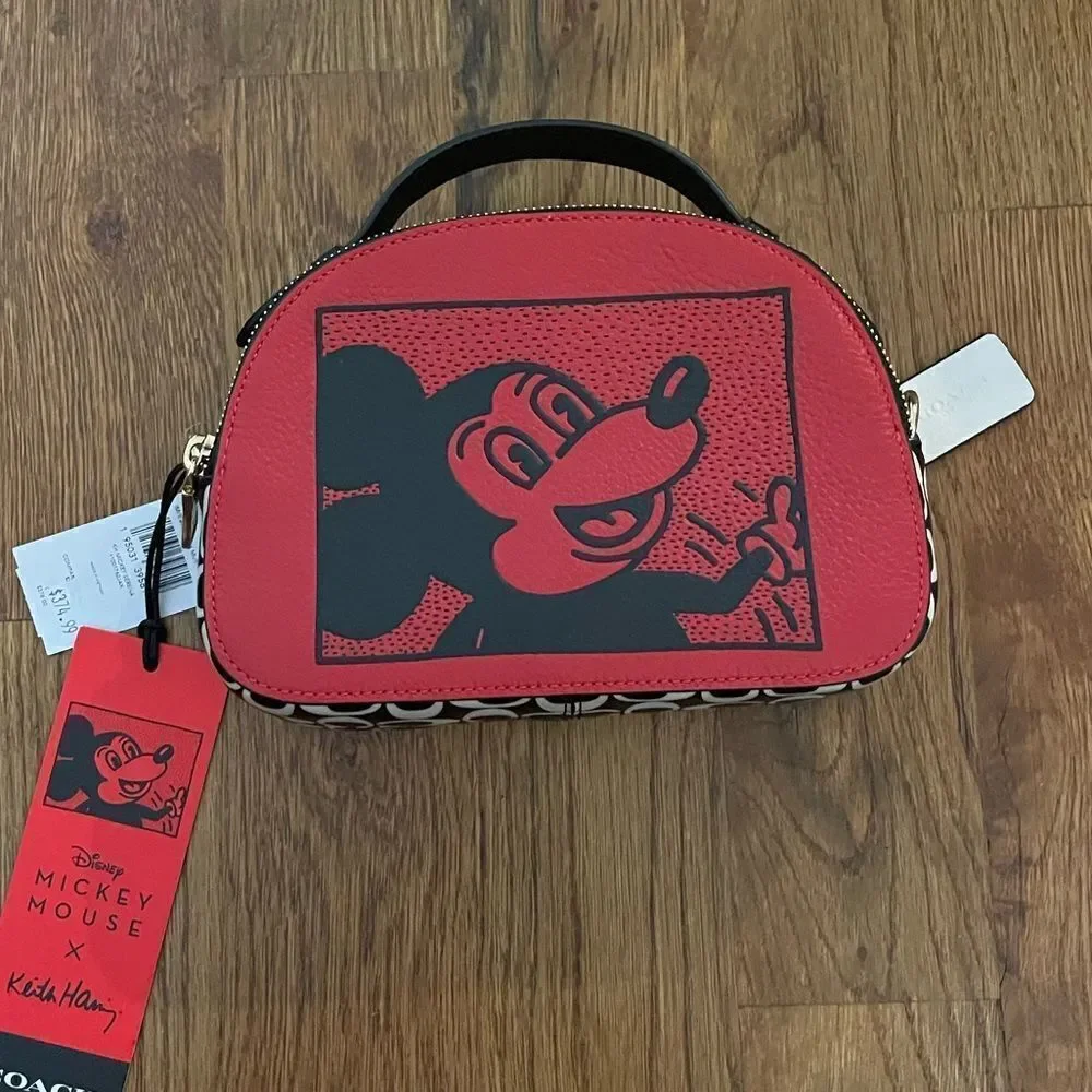 Coach Disney Mickey Mouse X Keith Haring Serena Satchel Red NWT